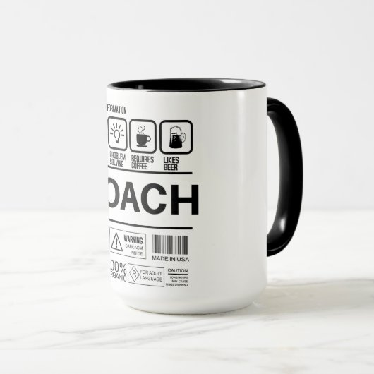 Grappige Coach Handling Informatie Mok (Voorkant rechts)
