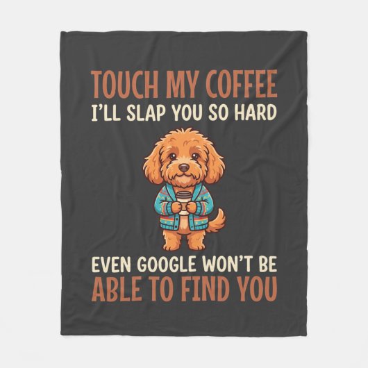 Grappige Cockapoo Coffieliefhebber Fleece Deken (Voorkant)