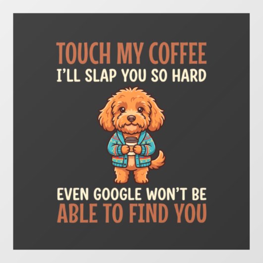 Grappige Cockapoo koffieliefhebber Raamsticker (Vel)
