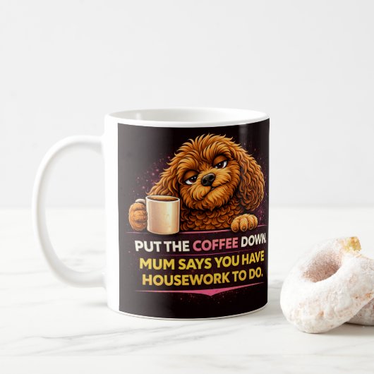 Grappige Cockapoo Koffiemok | Hond Moeder Humor Mo (Met donut)