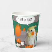 Grappige Cockatiel Afstandswerker Dit is Fijne Mem Papieren Bekers (Voorkant)