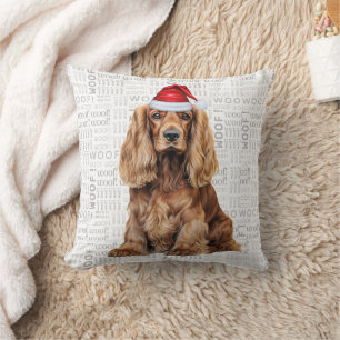 Grappige Cocker Spaniel Hond Waterverf Kerstmis Kussen