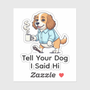 Grappige Cocker Spaniel hond Zakelijke Pak Koffie Sticker