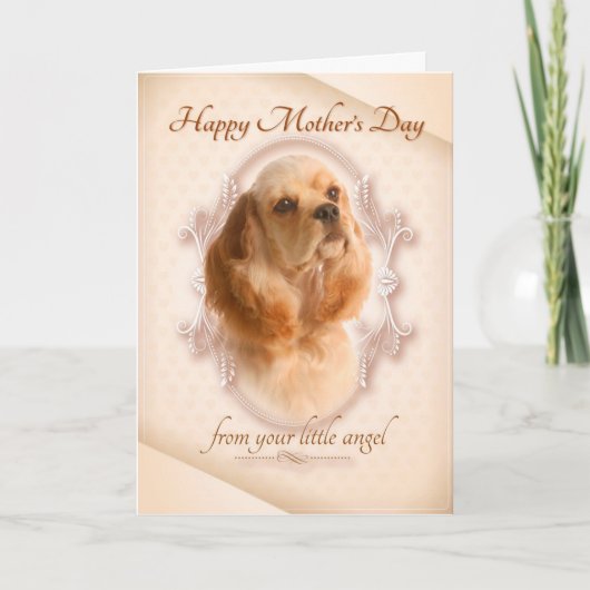 Grappige Cocker Spaniel Moederdag Kaart (Voorkant)