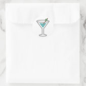 Grappige cocktail Martini Emoji Ronde Sticker (Tas)