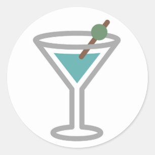 Grappige cocktail Martini Emoji Ronde Sticker