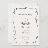 Grappige cocktail minimalistische verjaardagsfeest kaart (Voorkant)