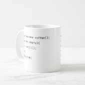 Grappige codering var coffee = new Coffee() Progra Koffiemok (Voorkant links)