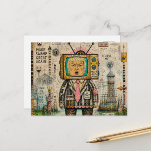 Grappige Collage Algen Moeras Antitrump Mixed Medi Briefkaart