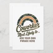 Grappige collega geschenken meest waarschijnlijk:  kaart (Voorkant / Achterkant)