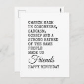 Grappige collega verjaardag Kaart - Sarcasme (Voorkant / Achterkant)