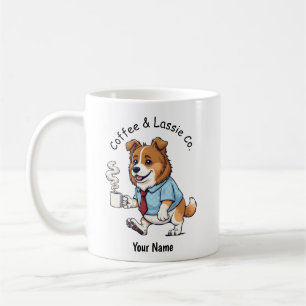 Grappige Collie hond Zakelijke Jas Koffie Koffiemok