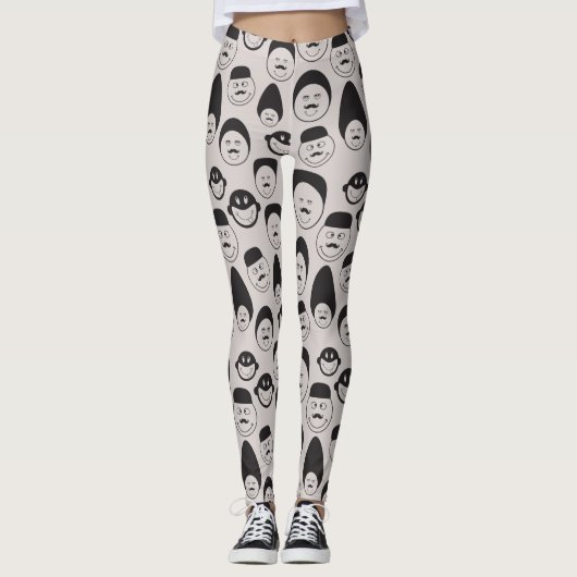 Grappige Comic Faces Leggings (Voorkant)