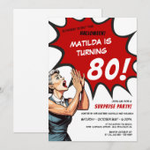 Grappige Comic Halloween Verrassing 80e Verjaardag Kaart (Voorkant / Achterkant)