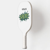 Grappige comic pop art splat typografie pickleball paddle (Links)