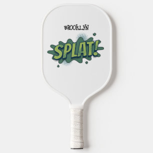 Grappige comic pop art splat typografie pickleball paddle