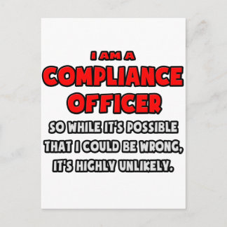 Grappige Compliance Officer .. Zeer onwaarschijnli Briefkaart