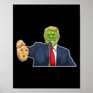 Grappige complot-theorie reptiel Donald Trump Poster