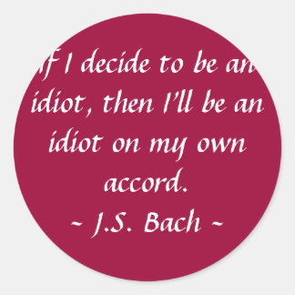 Grappige componist citaten - Bach Ronde Sticker