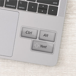 Grappige Computer Geek Laptop Prank Toch Delete Ke Sticker