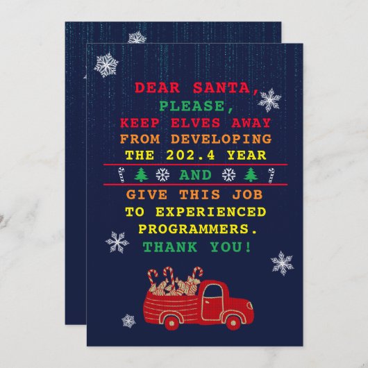 Grappige Computer Technologie Programmeur Kerstmis Feestdagenkaart (Voorkant / Achterkant)