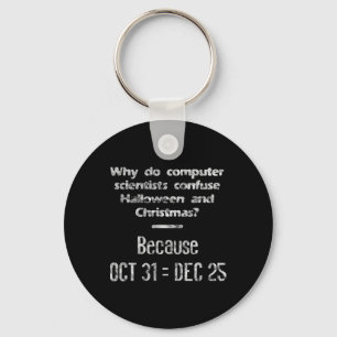Grappige Computer Wetenschapper Halloween Kerst Ne Sleutelhanger