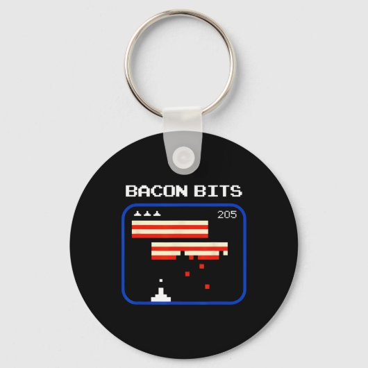 Grappige Con 8-bits Videospelspeler Retro Nerd Gee Sleutelhanger (Voorkant)