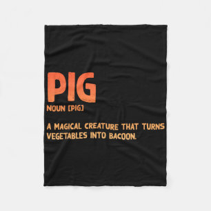 Grappige con art voor mannen vrouwen barbecue vark fleece deken
