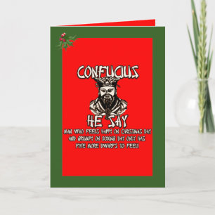 Grappige Confucius kerst Feestdagen Kaart