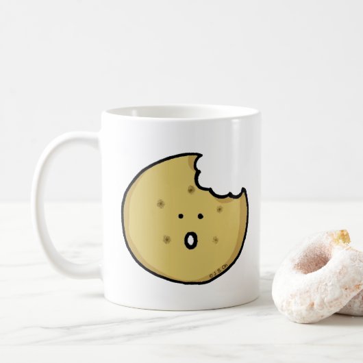 Grappige Cookie Cartoon met Bite Koffiemok (Met donut)