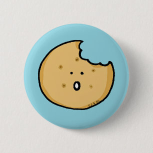 Grappige Cookie Cartoon met Bite Ronde Button 5,7 Cm