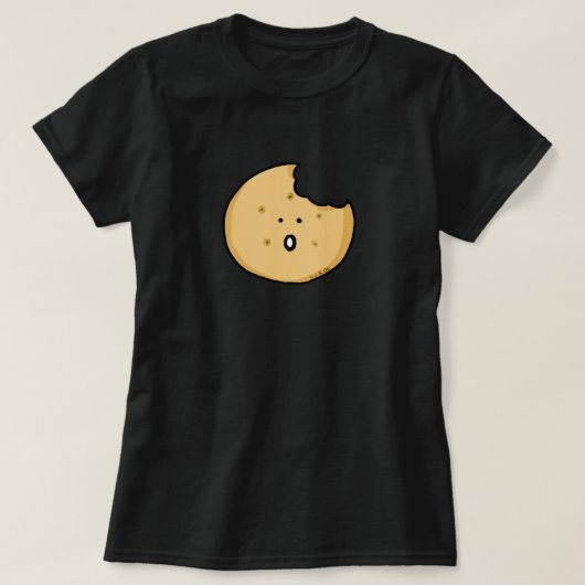 Grappige Cookie Cartoon met Bite T-shirt (Design voorkant)