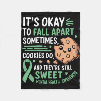Grappige Cookie Mental Health Awareness  Fleece Deken
