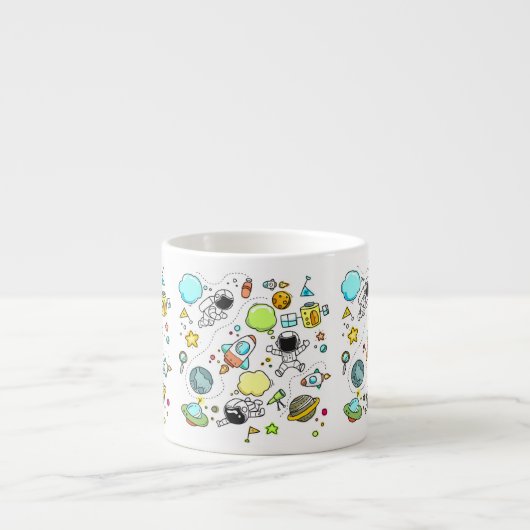 Grappige coole astronaut espresso kop (Voorkant)