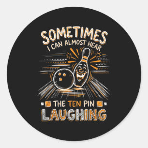 Grappige coole bowling mannen vader bowler leuk ge ronde sticker