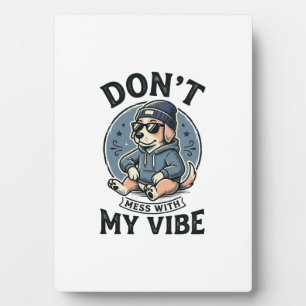 Grappige Coole Hond Vibe Vintage Vector T-Shirt On Fotoplaat