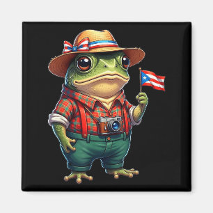 Grappige Coqui Kikker Puerto Rico Vlag Taino Boric Magneet