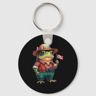 Grappige Coqui Kikker Puerto Rico Vlag Taino Boric Sleutelhanger
