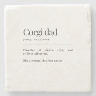 Grappige Corgi-definitie Corgi-vader verjaardagsca Stenen Onderzetter
