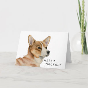 Grappige Corgi Dog Pun   Hallo moedig Kaart