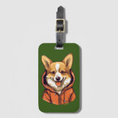 Grappige Corgi Draag Hoodie Bagagelabel (Voorkant (verticaal))