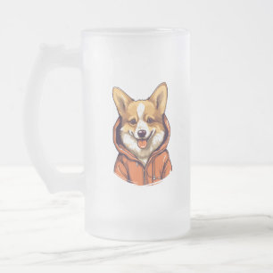 Grappige Corgi Draag Hoodie Matglas Bierpul