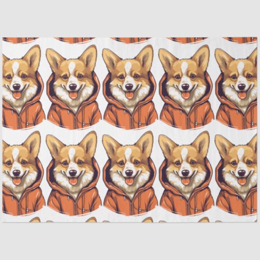 Grappige Corgi Draag Hoodie Tissuepapier (Voorkant)