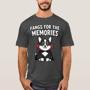 Grappige Corgi Halloween Vampier Tanden Hond T-shirt
