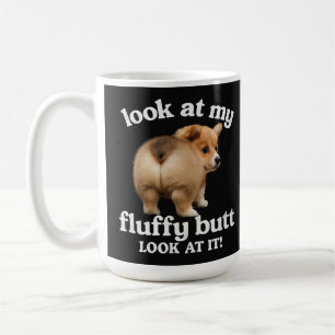 Grappige Corgi Kont Humor - Kijk Naar Mijn Fluffig Koffiemok