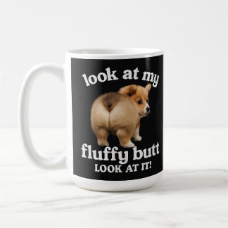 Grappige Corgi Kont Humor - Kijk Naar Mijn Fluffig Koffiemok