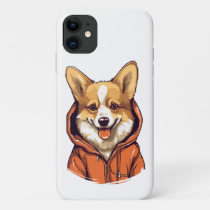 Grappige Corgi met Hoodie iPhone 11 Hoesje