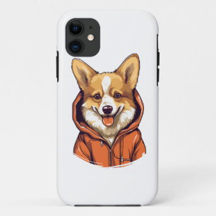 Grappige Corgi met Hoodie iPhone 11 Hoesje