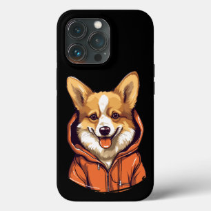 Grappige Corgi met Hoodie iPhone 13 Pro Hoesje