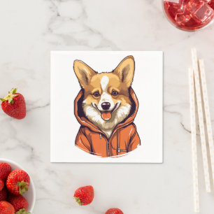 Grappige Corgi met Hoodie Servet